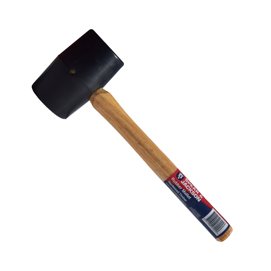 CLEARANCE- Spear & Jackson Rubber Mallet Timber Handle 16oz