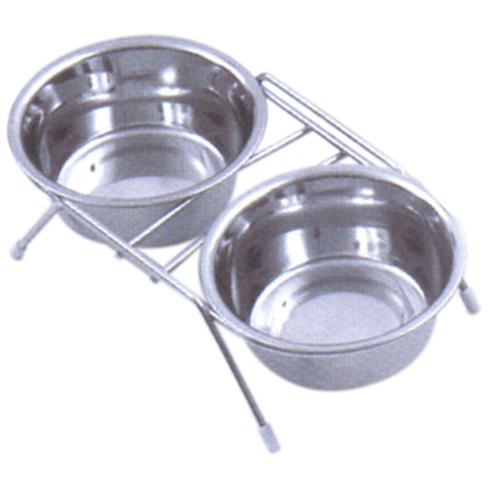 Shoof Pet Bowl Stainless Set & Stand - complete (2 Sizes Available)