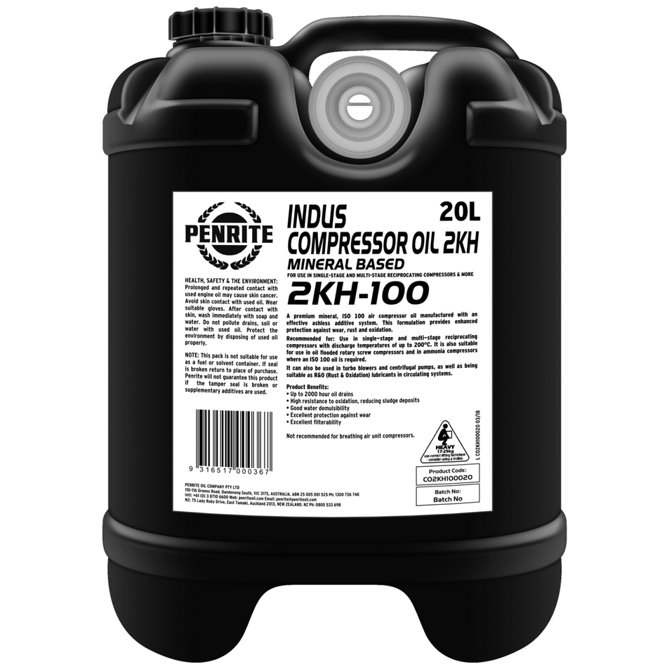 CLEARANCE Penrite Indus Compressor Oil 2KH ISO 100 20L