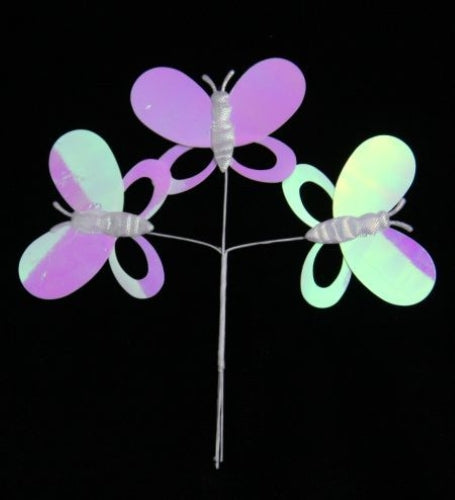 White Flat Butterflies Decorative Accessories 12PCS