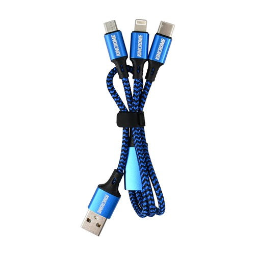 Kincrome USB Charging Cable 3-IN-1 30cm
