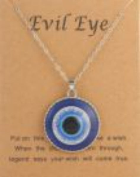 Silver Large Evil Eye Fashion Necklace