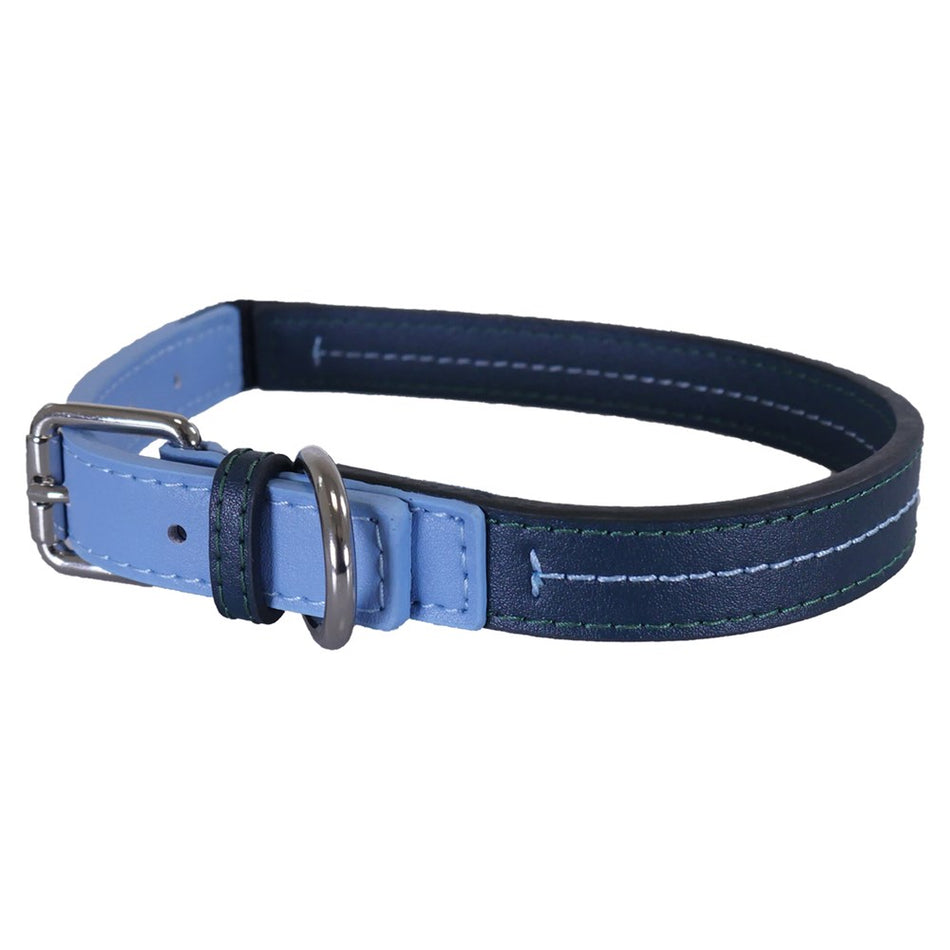 Rosewood Baby Blue/Navy Leather Collar (2 Sizes Available)