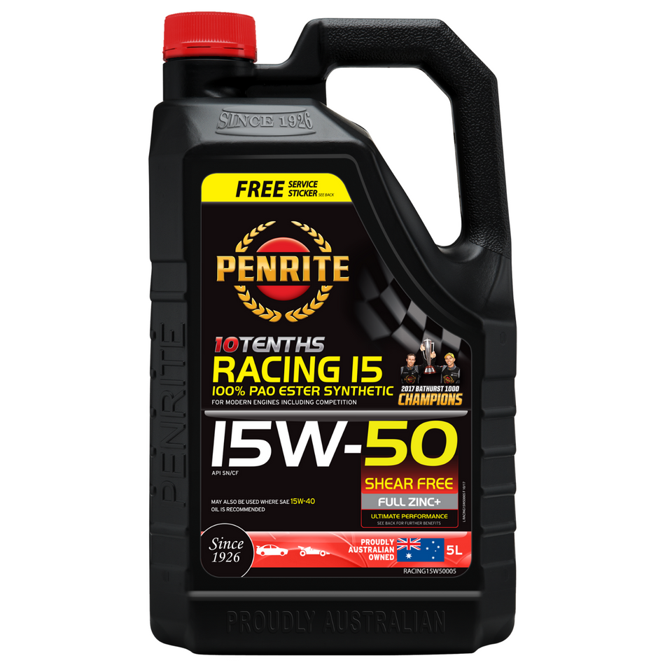 Penrite 10 Tenths Racing 15W-50 (100% Pao & Ester) (2 Sizes Available)