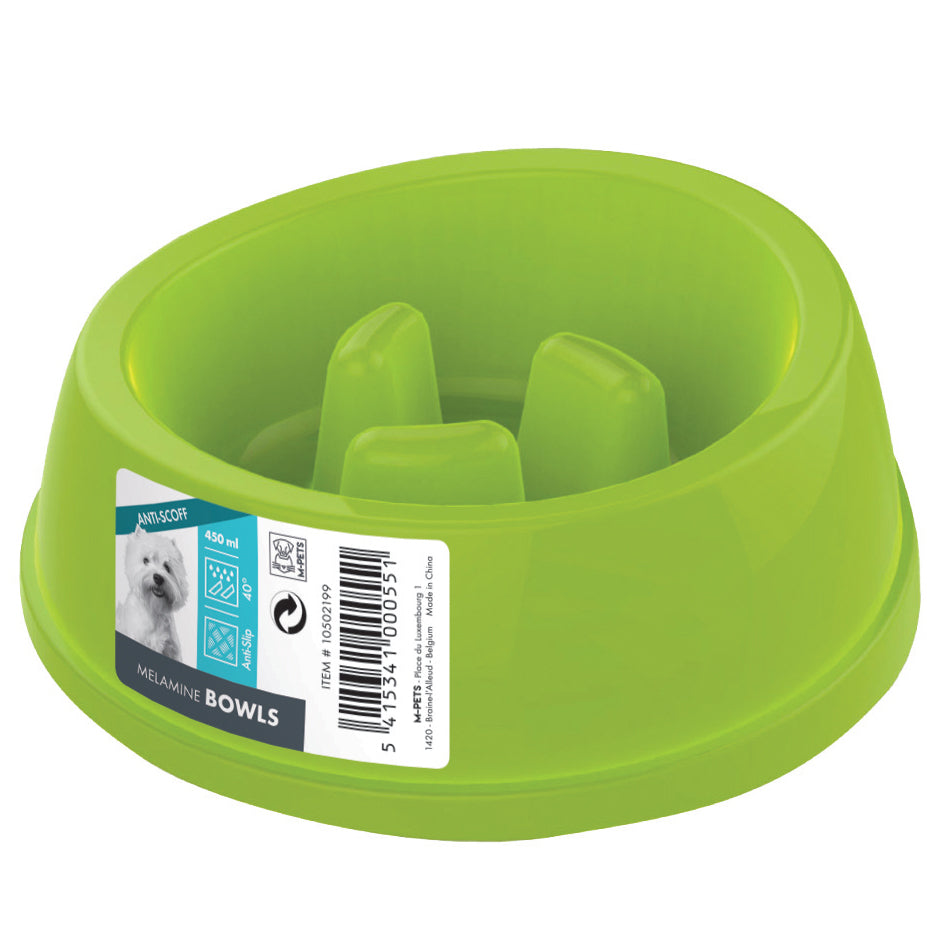 M-PETS Melamine Bowl - High-Back Slow-Down (3 sizes available)