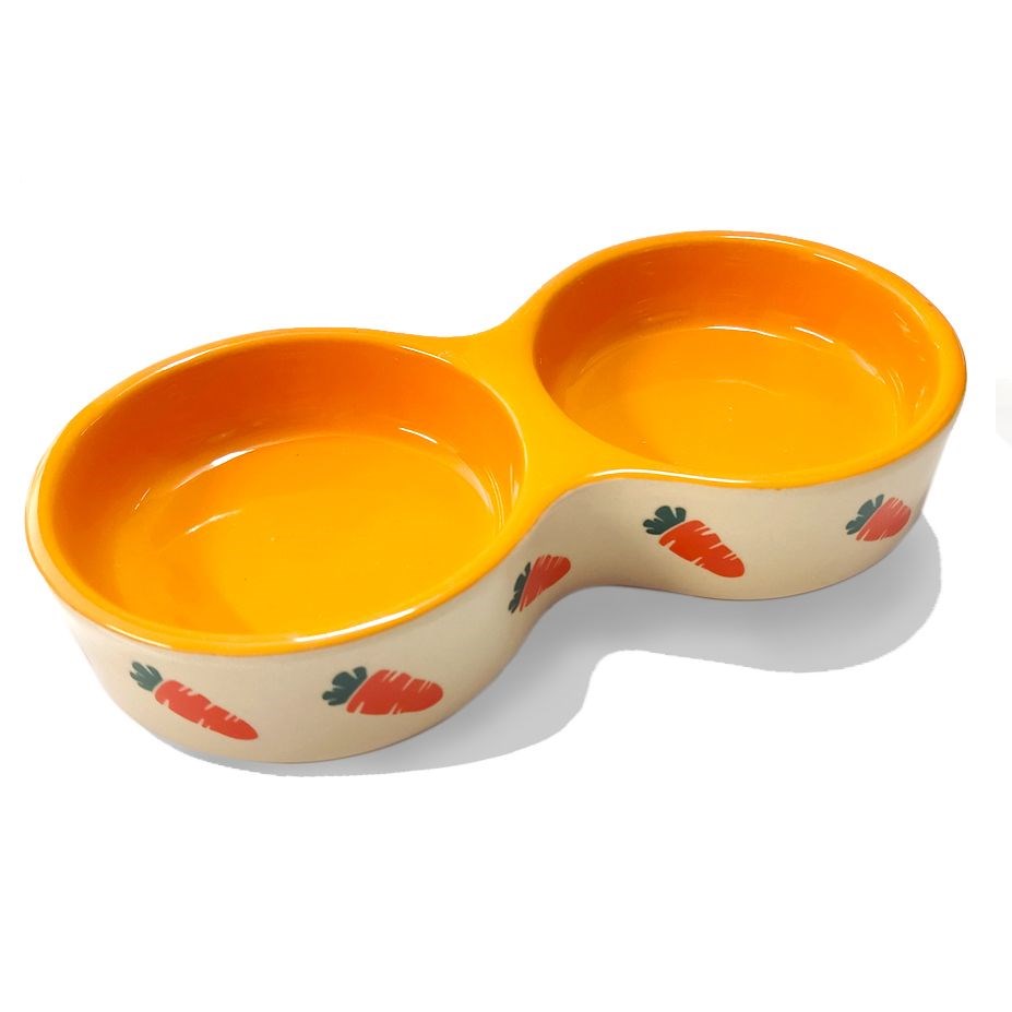 Nature Island Carrot Double Small Animal Dish