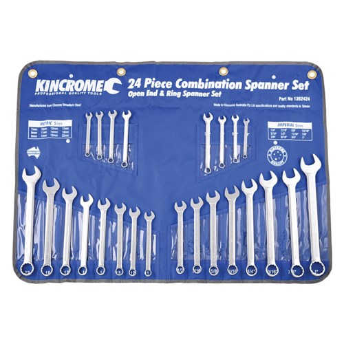 Kincrome Combination Spanner Set 24 Piece - Metric/Imperial