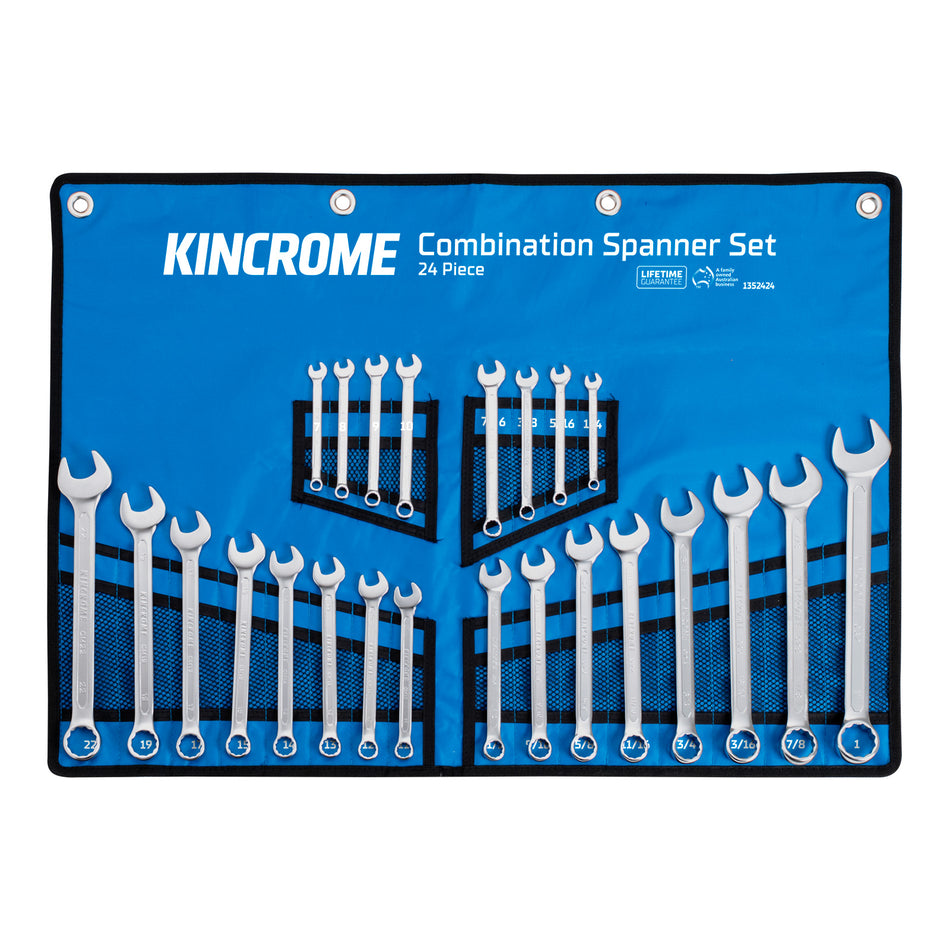 Kincrome Combination Spanner Set 24 Piece - Metric/Imperial