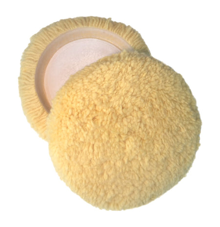 200mm Yellow Wool Velcro Buff Pad Single Sided