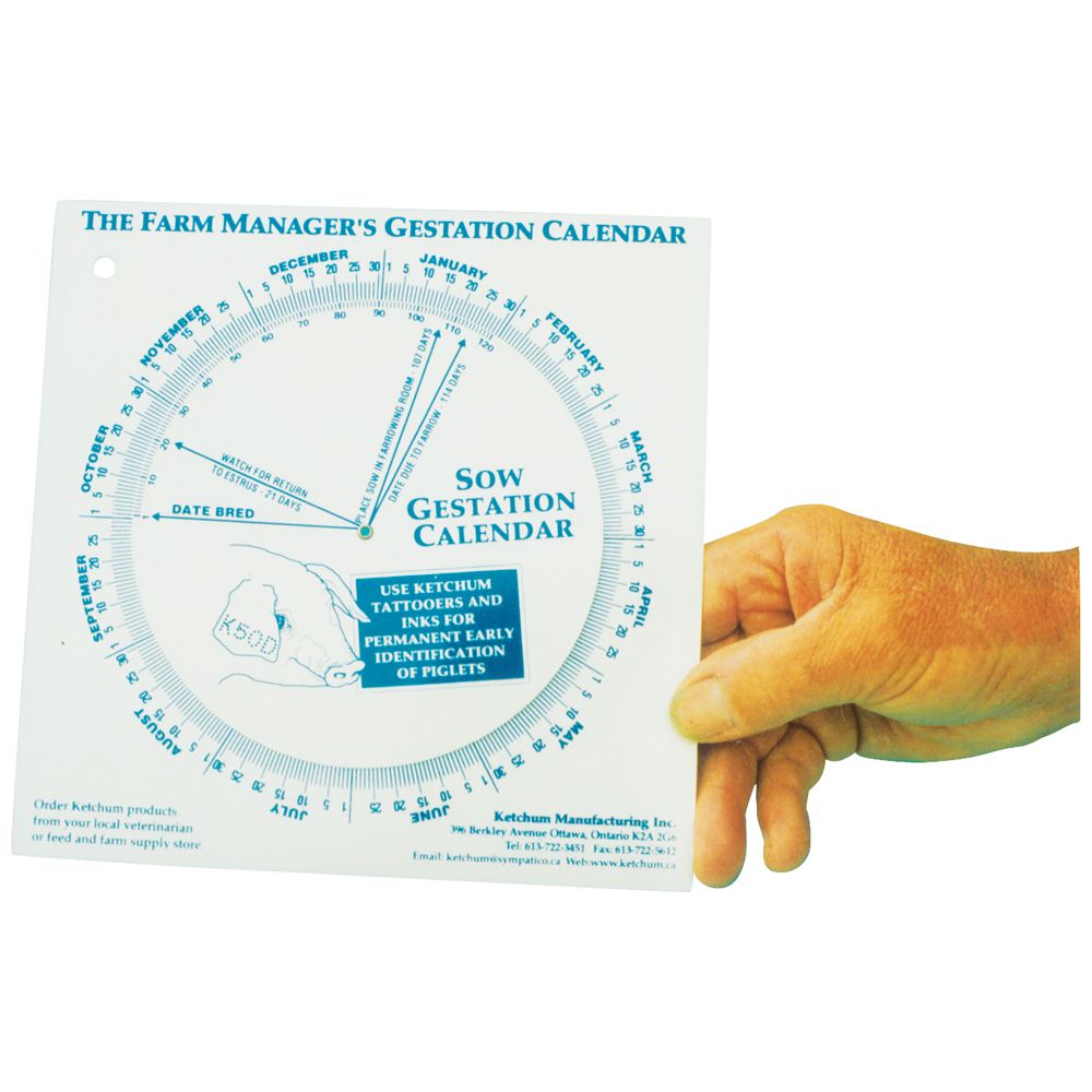 Shoof Gestation Calendar Sow Oz General Store