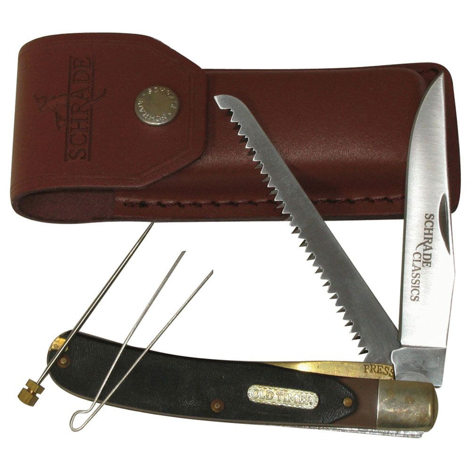 Shoof Knife Old Timer Buzz Saw Trapper w Pouch