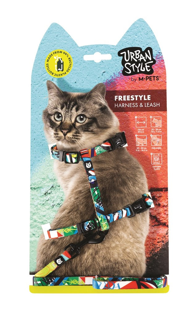 M-PETS URBANSTYLE Freestyle Cat ECO SET (Harness & Leash)