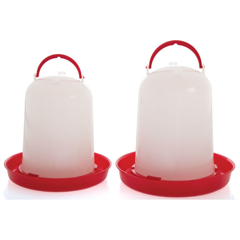 Shoof Poultry Drinker Bottom-fill (1) - Red (2 Sizes Available)