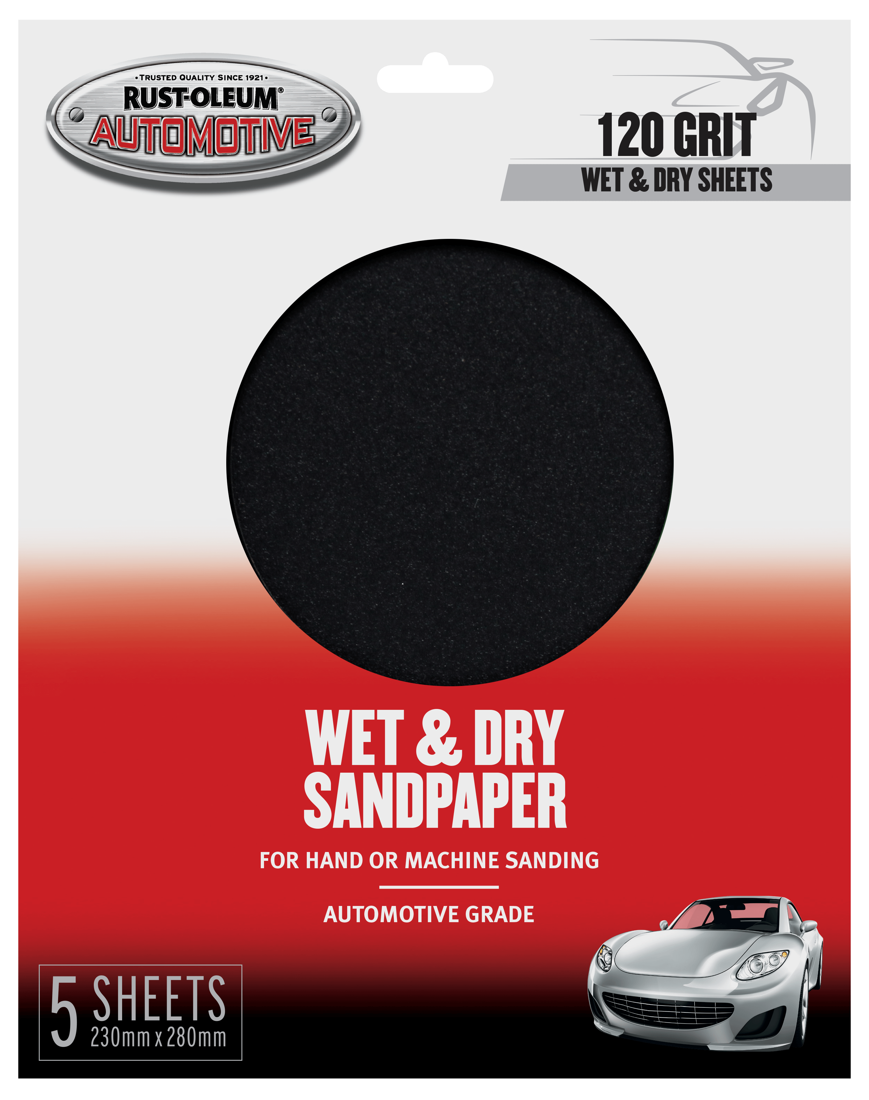 Rust-Oleum Automotive Wet & Dry Sandpaper 5 Sheets 120 Grit