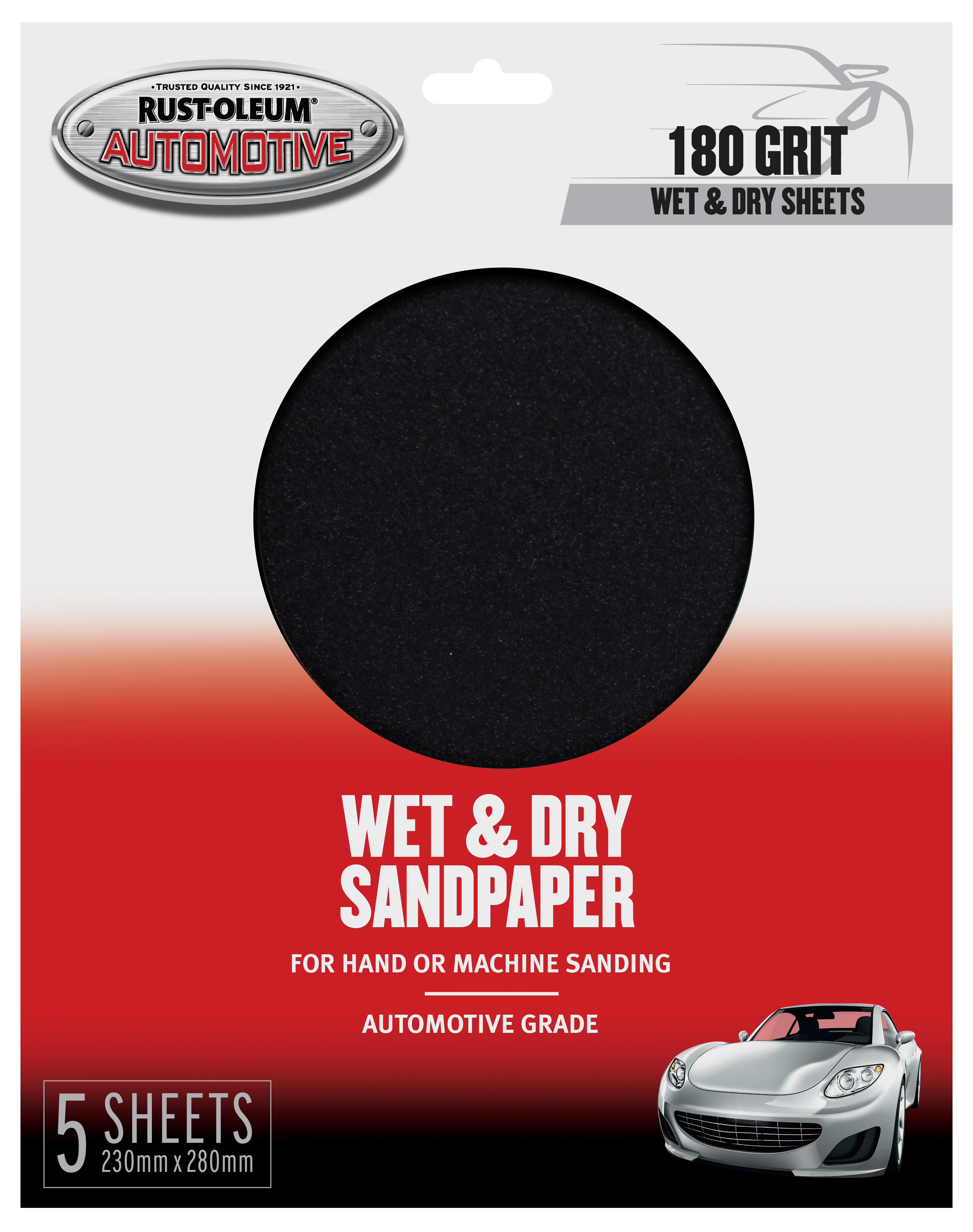 Rust-Oleum Automotive Wet & Dry Sandpaper 5 Sheets 180 Grit