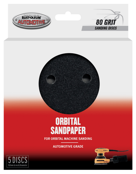 Rust-Oleum Automotive Orbital Sanding Discs 5 Sheets 80 grit