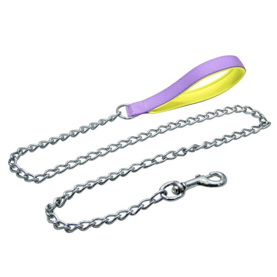 Nunbell Pet Dog Metal Chain Leash Lead With Neoprene Handle 3.0mm