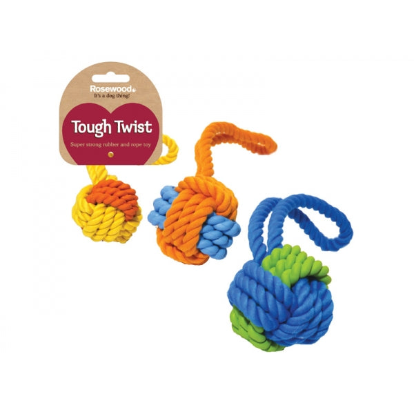 Rosewood Rubber & Rope Ball Tug (2 sizes available)