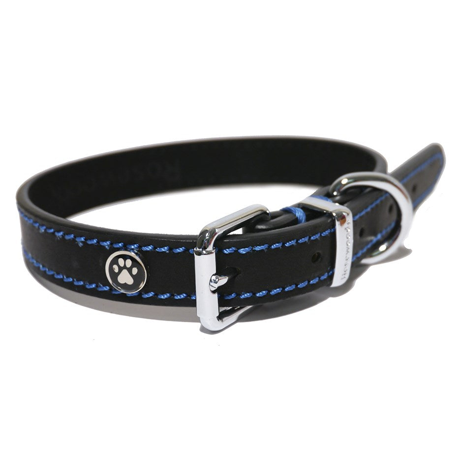 Rosewood Black Leather Collar (4 sizes available)