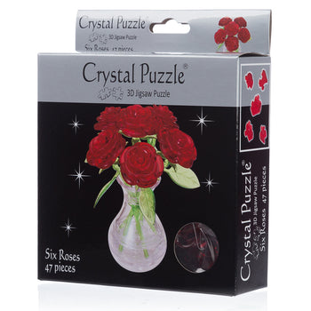 3D Red 6 Roses Crystal Puzzle