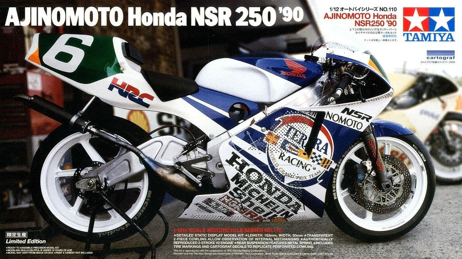 Tamiya T14110 Ajinomoto Honda NSR250 '90 1:12 Scale Plastic Model Kit