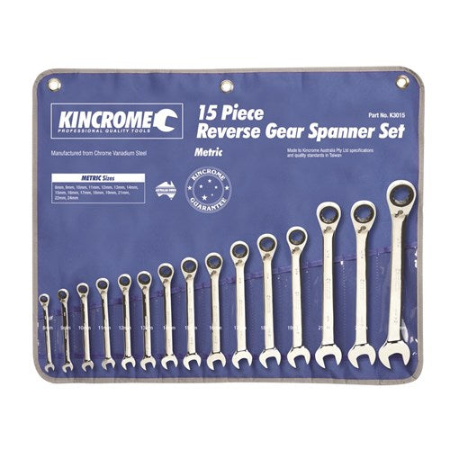 COMBINATION GEAR SPANNER SET 15 PIECE 1