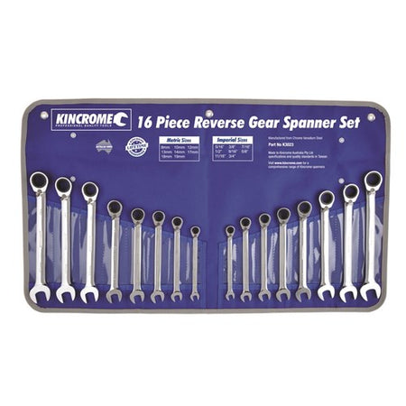 COMBINATION GEAR SPANNER SET 16 PIECE 1