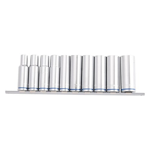 DEEP SOCKET RAIL 10 PIECE 12 DRIVE (MIRROR POLISH) - METRIC 1