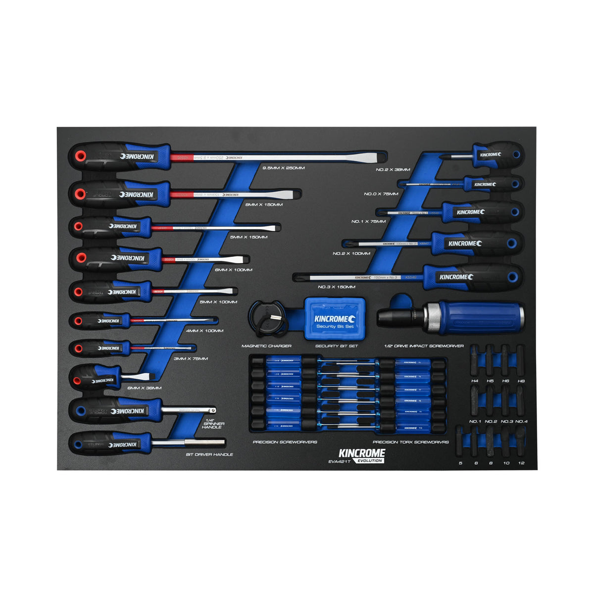 Kincrome Eva Tray Torquemaster Screwdriver 75 Piece