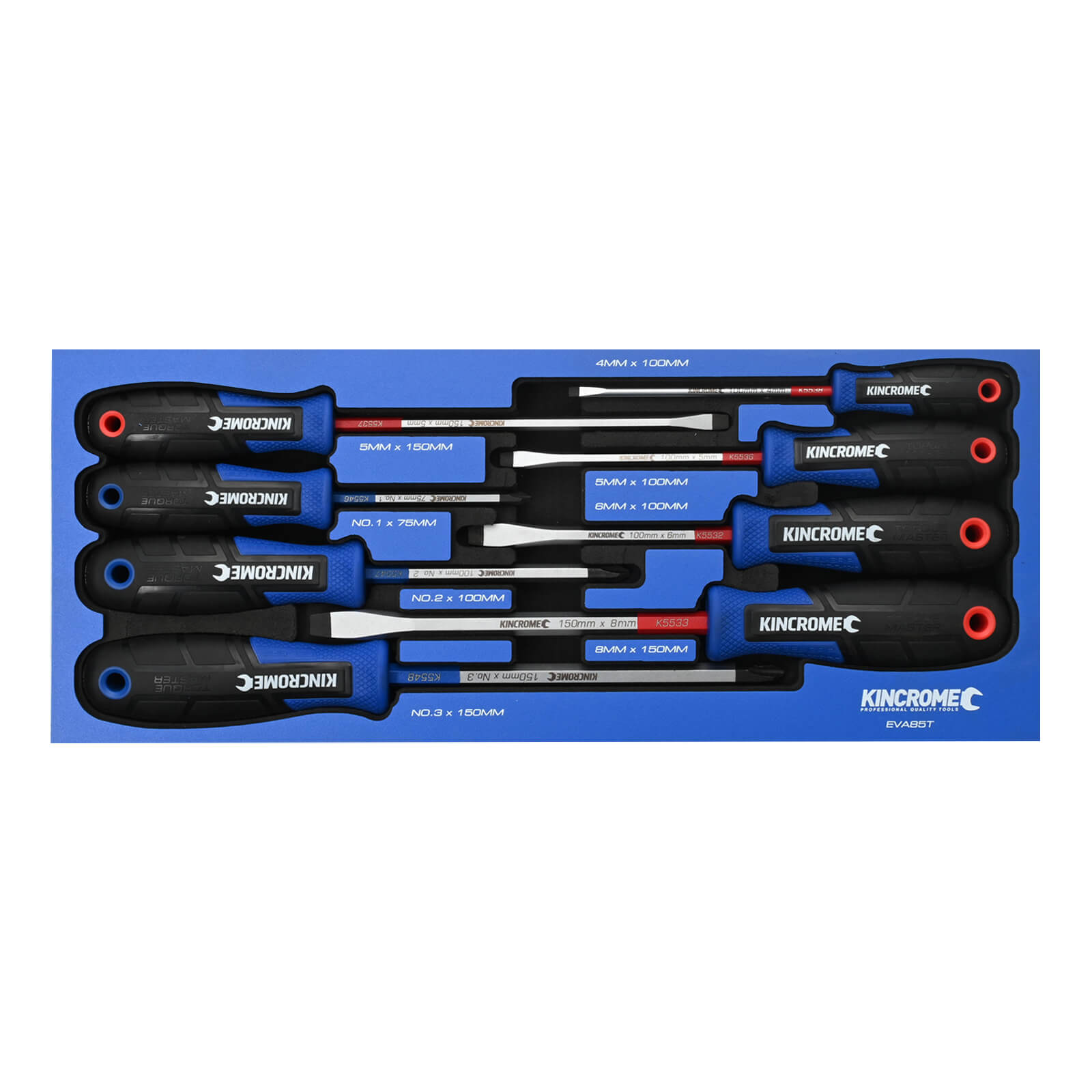 Kincrome Eva Tray Screwdriver Set 8 Piece