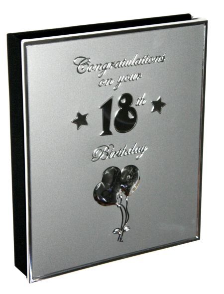 Silver Aluminum18th Birthday Album, Total Holds 72 Photos, 40x6" x 4", 24x5"x7", 12x8"x10", Gift Box