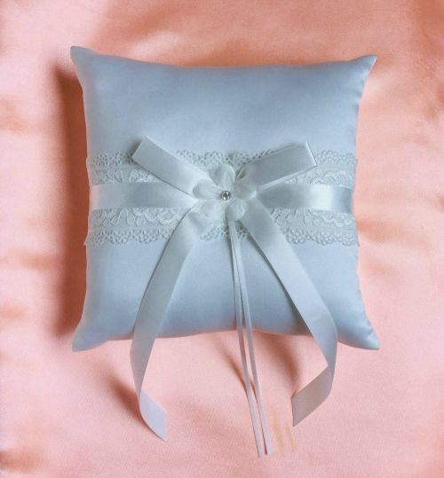 Ring Pillow with Ribbon & Flower, 20x20cm (2 colours available)