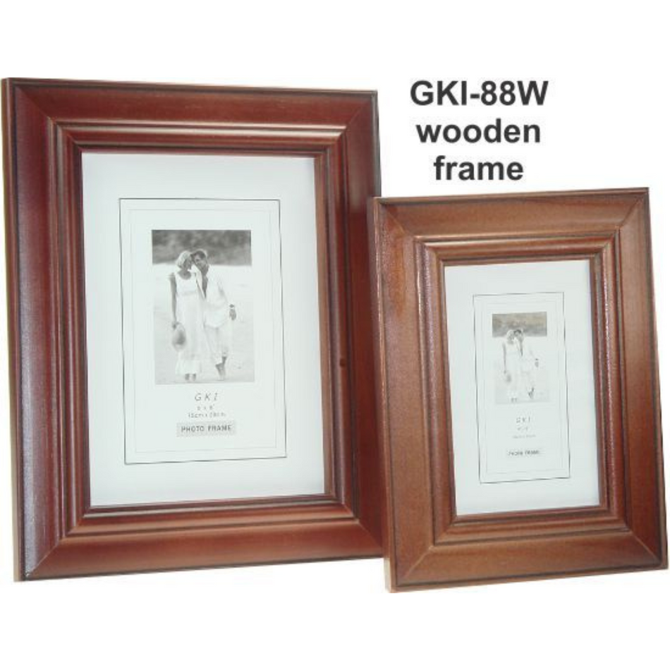Classic Wooden Photo Frame with Molding Profile, Dark Stain Finish (2 sizes available)