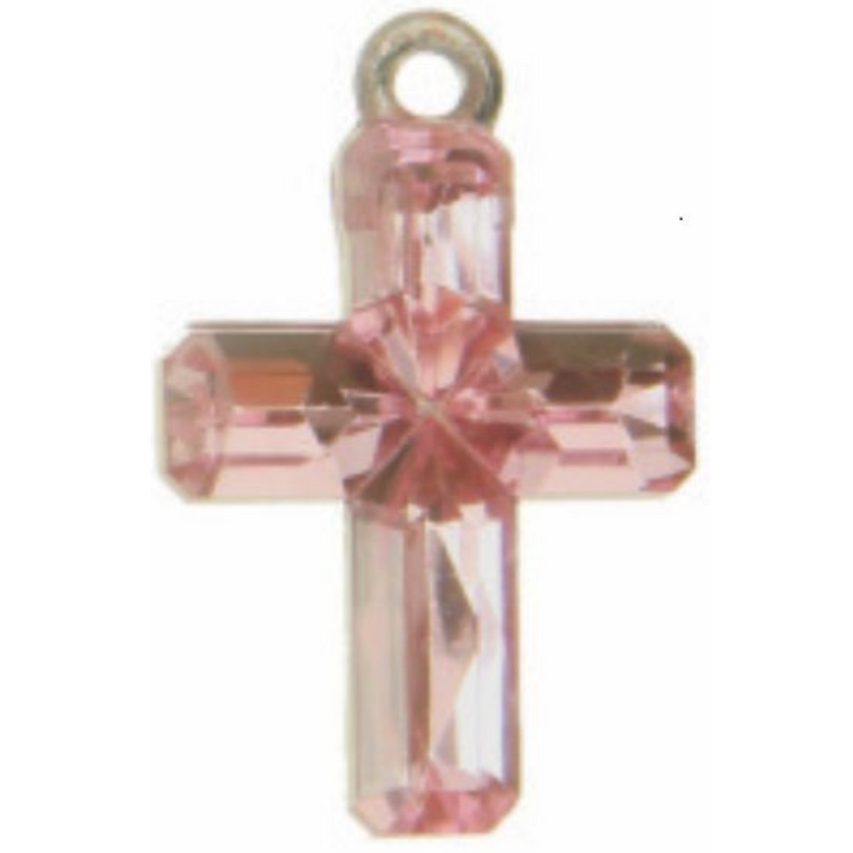 Decorative Pink Crystal Cross Accessories 1.7x1.3cm  (2 Pack Sizes Available)