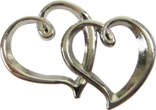 Decorative Metal Double Heart Charm 5pcs/pk