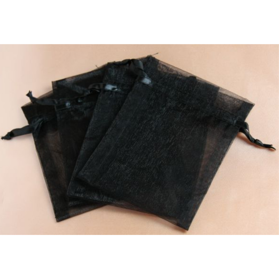 Black Organza Gift Bags, 4-5pc/pk