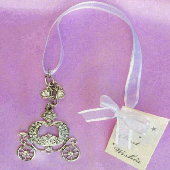 Wedding Bridal Charm Silver Carriage - Silver