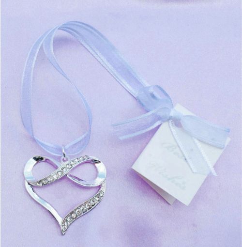 Metal Diamante Infinity Heart Bridal Charm (2 colours available)