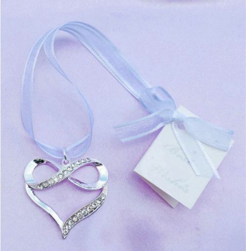 Metal Diamante Infinity Heart Bridal Charm (2 Colours Available)