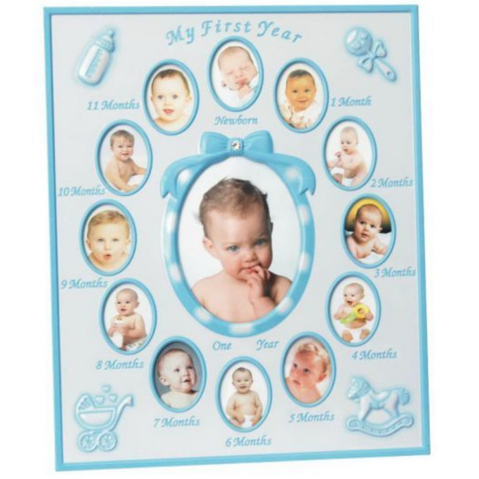 Baby My First Year 12 Month Photo Frame, Holds 13 Photos (2 colours available)