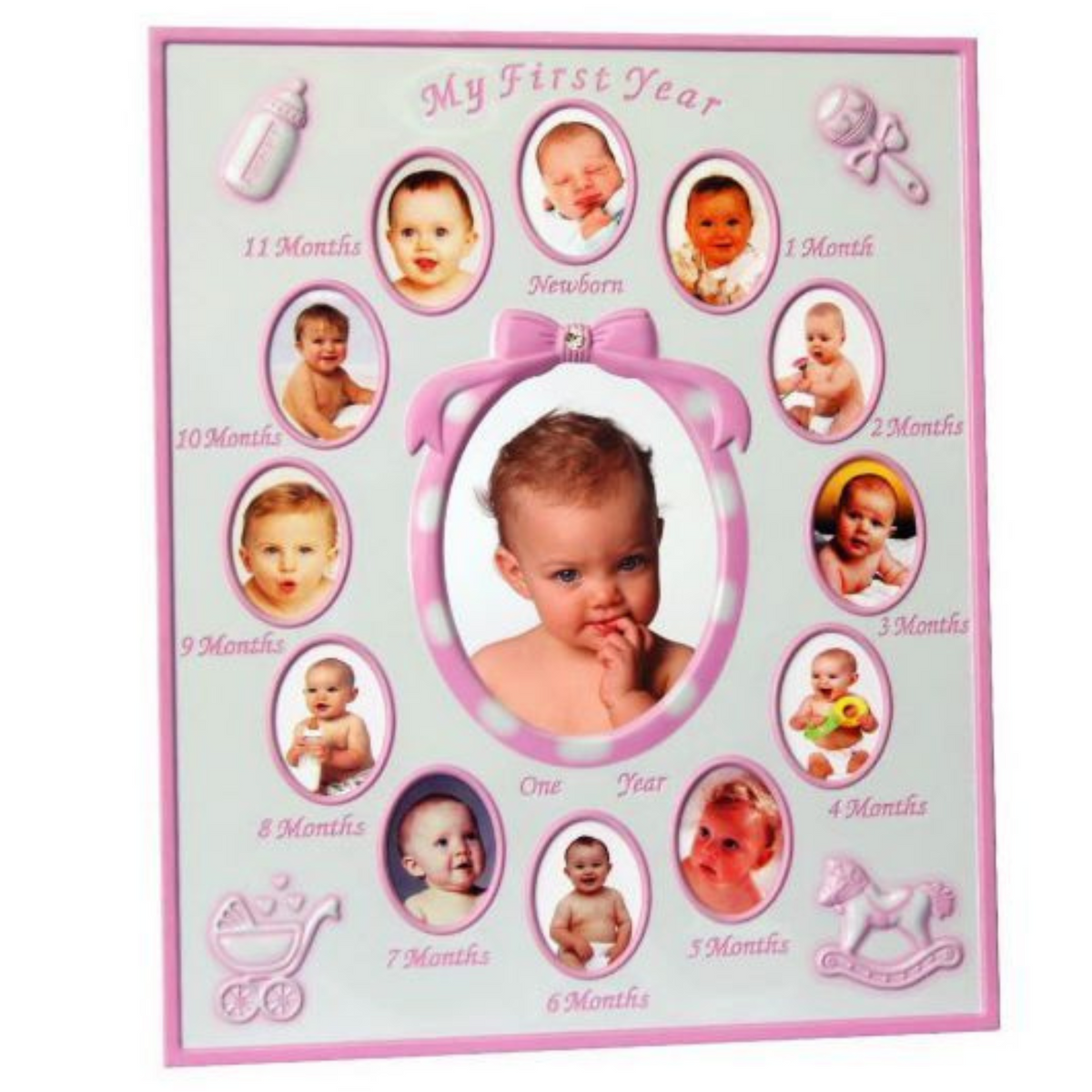 Baby My First Year 12 Month Photo Frame, Holds 13 Photos (2 colours av ...