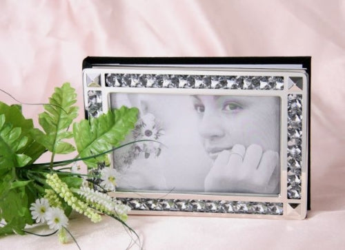 Crystal Decorated Edge Guest Book with Gift Box