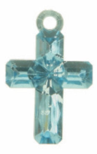 Decorative Blue Crystal Cross Accessories, 1.7x1.3cm 100pcs/pk