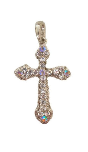 Decorative Diamante Cross Charm, 3.4x5.3cm (3 Colours Available)