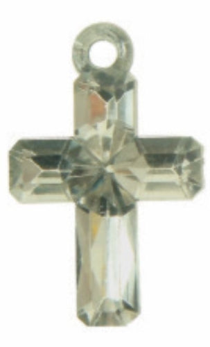 Decorative White Crystal Cross Accessories, 1.7x1.3cm 100pcs/pk