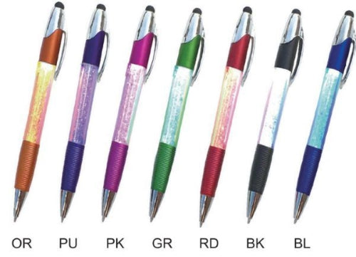 LED Light up 2 in1 Touch Screen Stylus Ballpoint Pen, (7 colours available)
