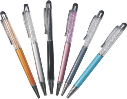 2 in 1 Touch Screen Stylus Ballpoint Pen with Crystal (VARIES COLOURS)