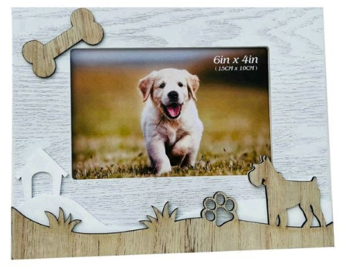 MDF Craft Decorated Photo Frame for Dog, 6" x 4"