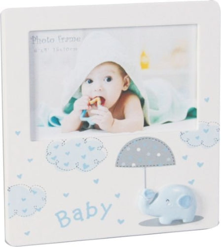 Baby Photo Frame with Elephant and Umbrella (2 colours available)