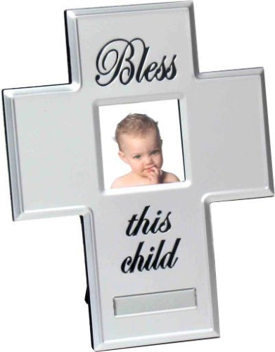 Cross Frame with Engraving Bar, Stand up or Hang up, 2"x2", Gift Box